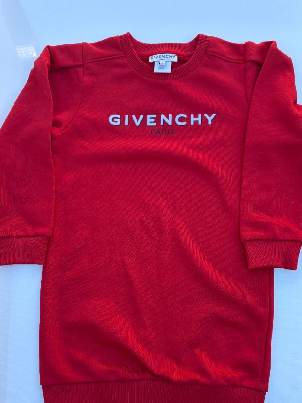 Givenchy Kids Red Embroidered Logo Sweatshirt Dress Size 6